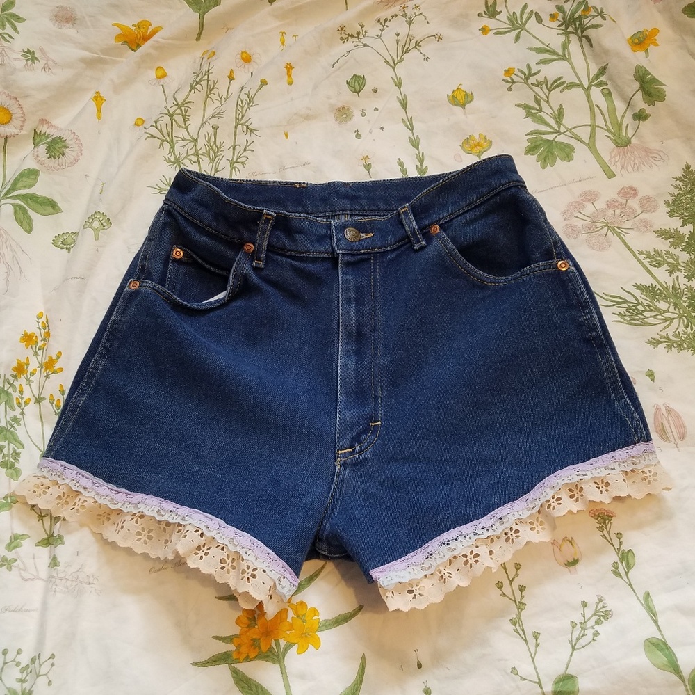 Lee Jeans Upcycled Denim Shorts with Ruffles - Picture 2 of 3